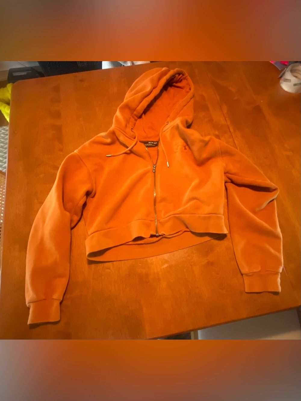 Under Armour Orange Cropped Zip Hoodie Jacket